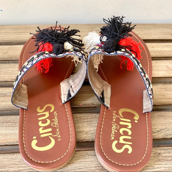 Sam Edelman Brice Fringe Tassel Thong Flat Sandals - Picture 4 of 5